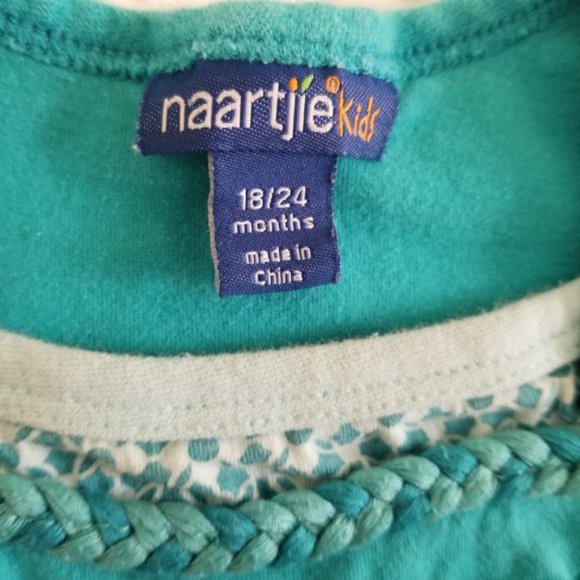 Naartjie Embroidered Dress Ruffled Edges Sleeveless Turquoise18-24 month - Picture 4 of 8